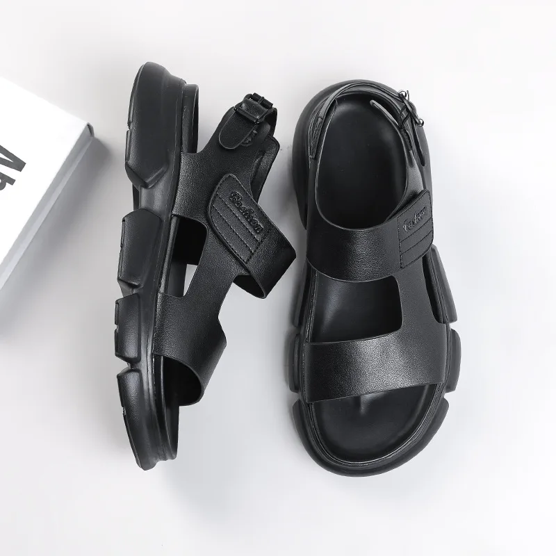 

Summer Men's Sandals 2023 Fashion Buckle Beach Shoes Thick Sole Outdoor Men Sandals Leather Sandal Male Shoes Sandalias Hombre