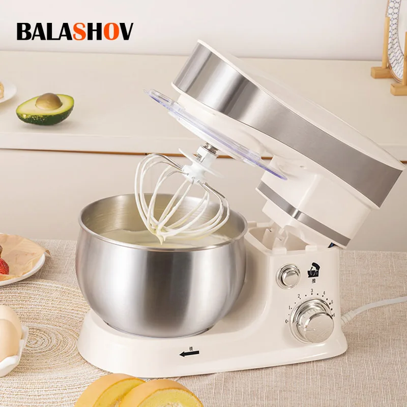 3-IN-1 Electric Stand Mixer 6-Speed with Pulse Button Dough Hook Beater Whisk for Home Cooks Food Beater 220V EU Plug