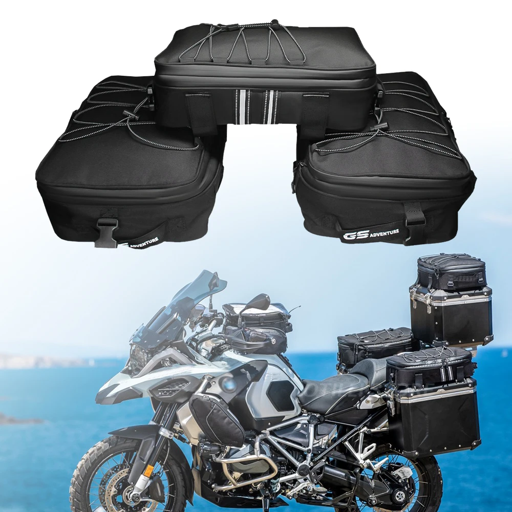 Blue Black Motorcycles With Racks