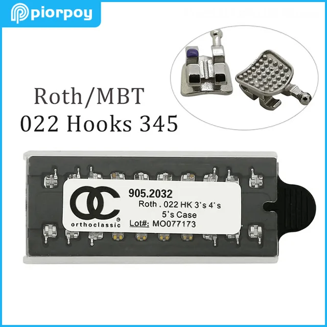 PIORPOY 1 Kit Dental Braces for Teeth Orthodontic Metal Brackets MIM Monoblock Roth MBT 022 018 Hooks 345 Dentistry Accessories