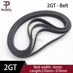 Printfly 2GT 2M GT2 Timing belt Pitch length276/278/280/282/284/288/290/292/294/300~350/354/358/360/370 Width 6mm Rubber closed