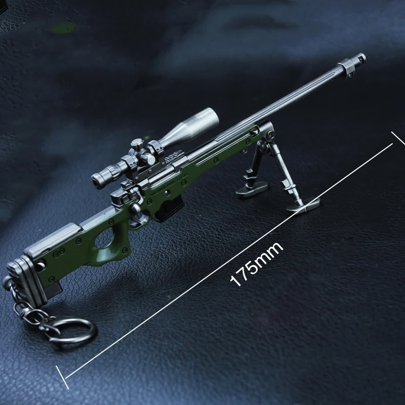 PUBG Weapon Model Combat Metal Gun 17cm AWM Alloy Keychain Toy Guns Arms 98K AK47 M24 Game Peripheral Boys Festival Gift 2