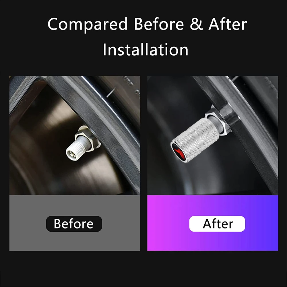 Tappi Valvole Pneumatici In Alluminio - Set Da 8, Universali Per Auto, SUV, Moto - Antipolvere E Decorativi - Foto 6