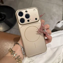 Enhanced Glass Nano Matte Lens Protect Phone Case with Magsafe Wireless Charging Compatibility - iPhone 12 Pro Max (Gold)