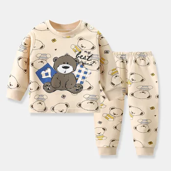 Set per bambini pigiama per ragazzo cotone abbigliamento per bambini in cotone abbigliamento per bambini autunno pantaloni Set abiti per la casa per neonati abiti per neonati 1