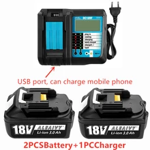 

BL1860 Rechargeable Battery 18 V 3000mAh Lithium ion for Makita 18v Battery BL1840 BL1850 BL1830 BL1860B LXT 400+charger