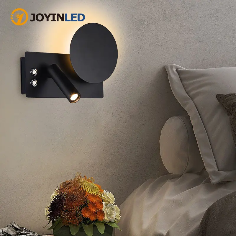 

Led Wall Lamp with Touch Switch for Bedroom Decoration Adjustable Wall Light Night Book Lamp with Rotation Spot Led Light