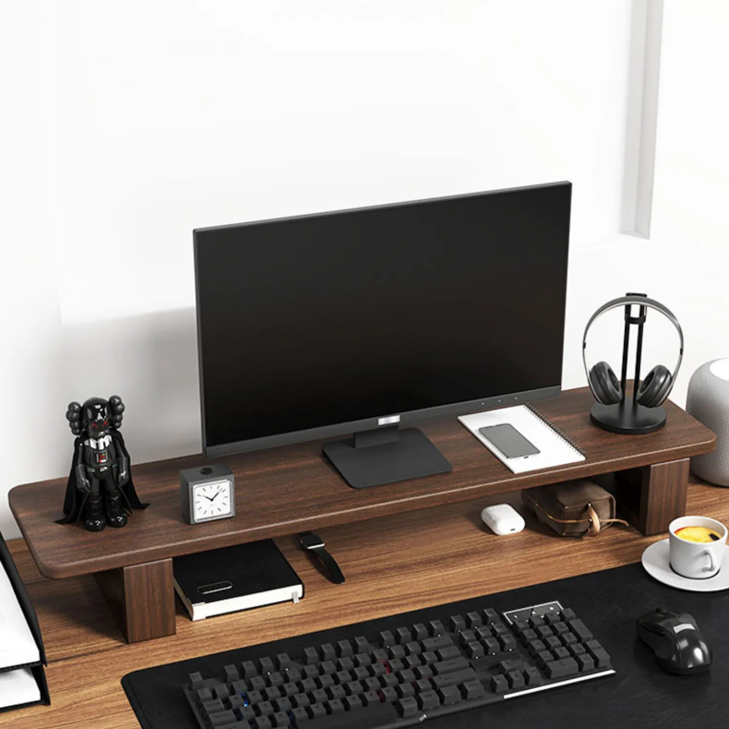Suporte de Monitor de Madeira Montagem de Exibição para Tela de Computador e tv - Imagem 2