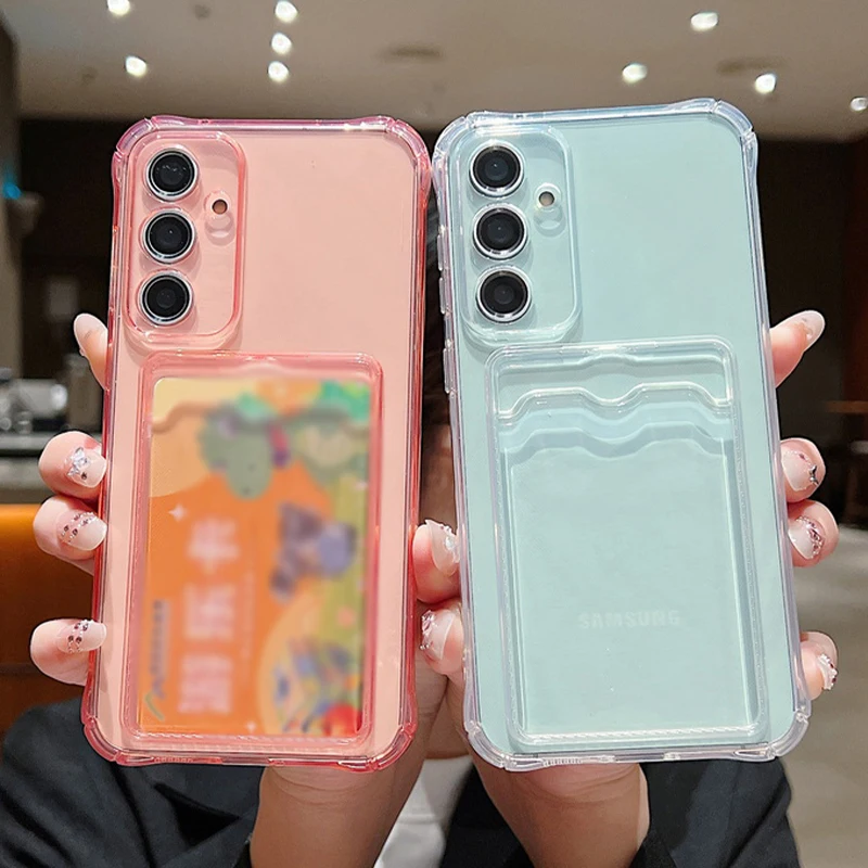 Clear Card Slot Soft Pocket Phone Case Cover