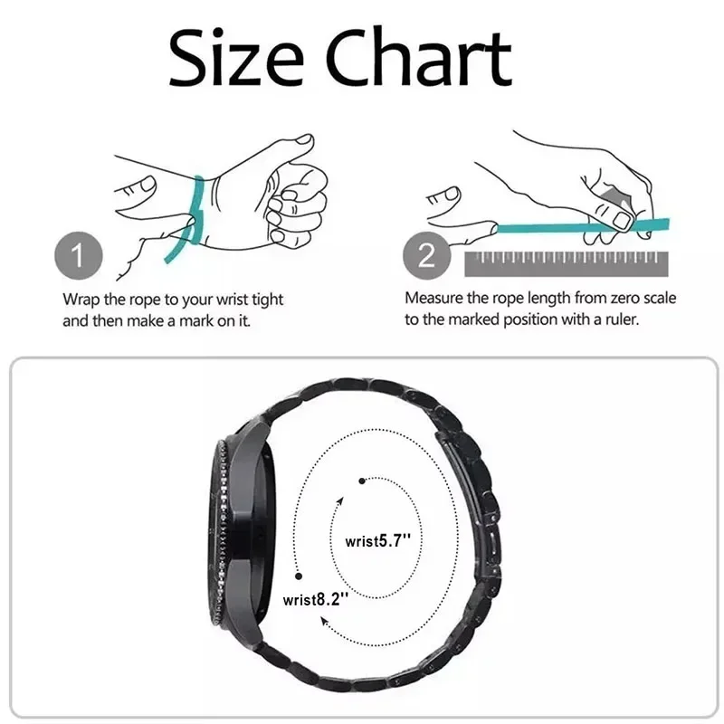 Elegant Stainless Steel Metal Watch Strap - 22MM Bracelet