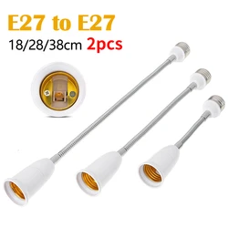 2Pcs 18/28/38cm Flexible E27 to E27 LED Lamp Base Bulb Socket Extender Extension Light Holder Converter Lighting Holder Extender