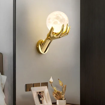Lampada da parete a LED per interni decorazione creativa per soggiorno 110V220V corridoio studio luci da parete moderne da comodino in vetro in resina 1