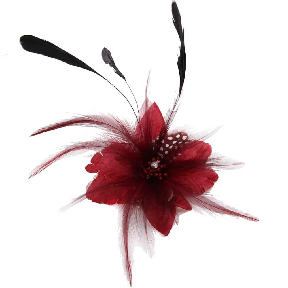 New Feather Brooch Pin For Women Cocktail Hat Wedding Tea Party Performances Men Dess Suit Girls Hair Accessories Best Gift