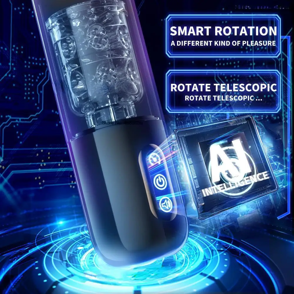Masturbatore elettrico maschile a rotazione automatica con ventosa, giocattoli sessuali per adulti per uomini._voghion.com