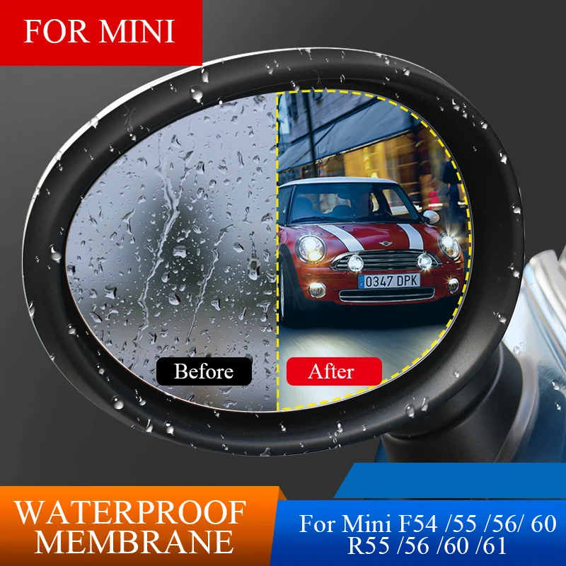 

1 Pair Door Rearview Mirror Water Rain-Proof Anti-Glare Antifog PVC Film For R 55 R 56 R 60 R 61 F 54 F 55 F 56 F60 Club Country
