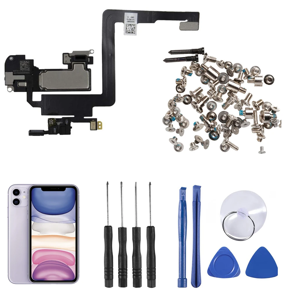 

Ear Speaker With Flex Cable + Full Set Screws And Screwdriver Tools For iPhone 11 Pro Max Replacement Parts