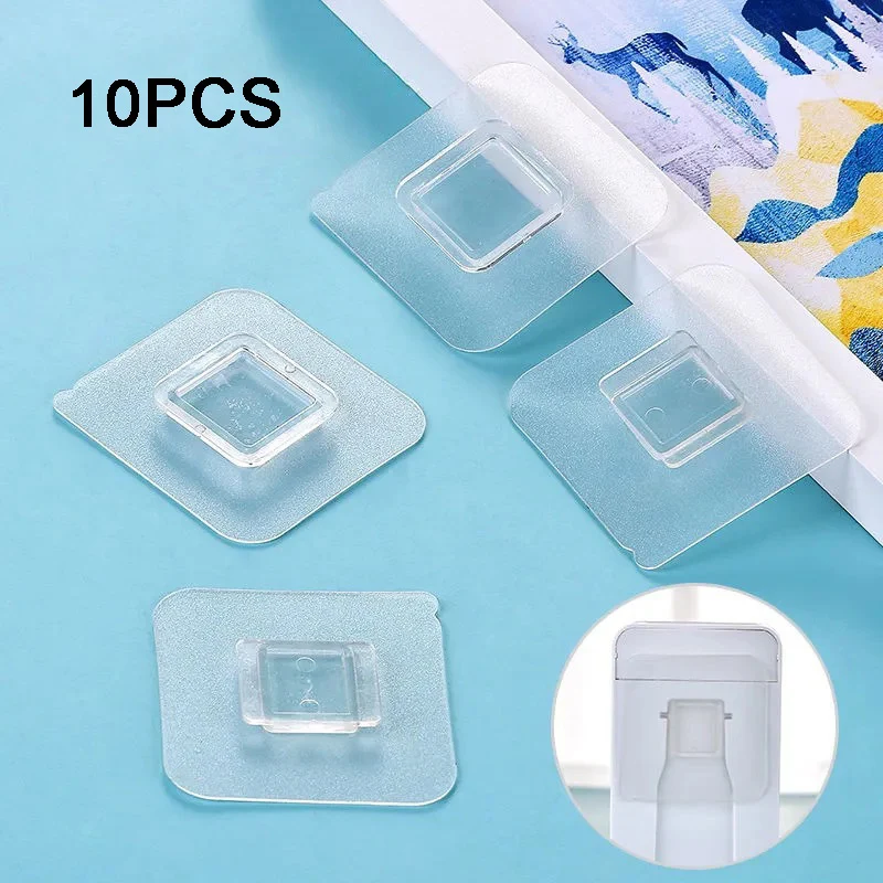 Non Marking Patch Strong Adhesive Hook Non Punching Waterproof Toothbrush Holder Buckle Transparent Marking Hook Accessories