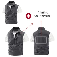 2025 nouvelle mode hommes gilet coupe-vent solide sans manches veste moto extérieur imperméable Biker gilet pour hommes vêtements 3