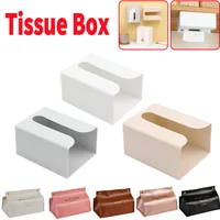 Wall-mounted Tissue Box Napkin Holders Self-adhesive Paper Towel Case Punch Free Removable Paper Box Space-saving Waterproof 1