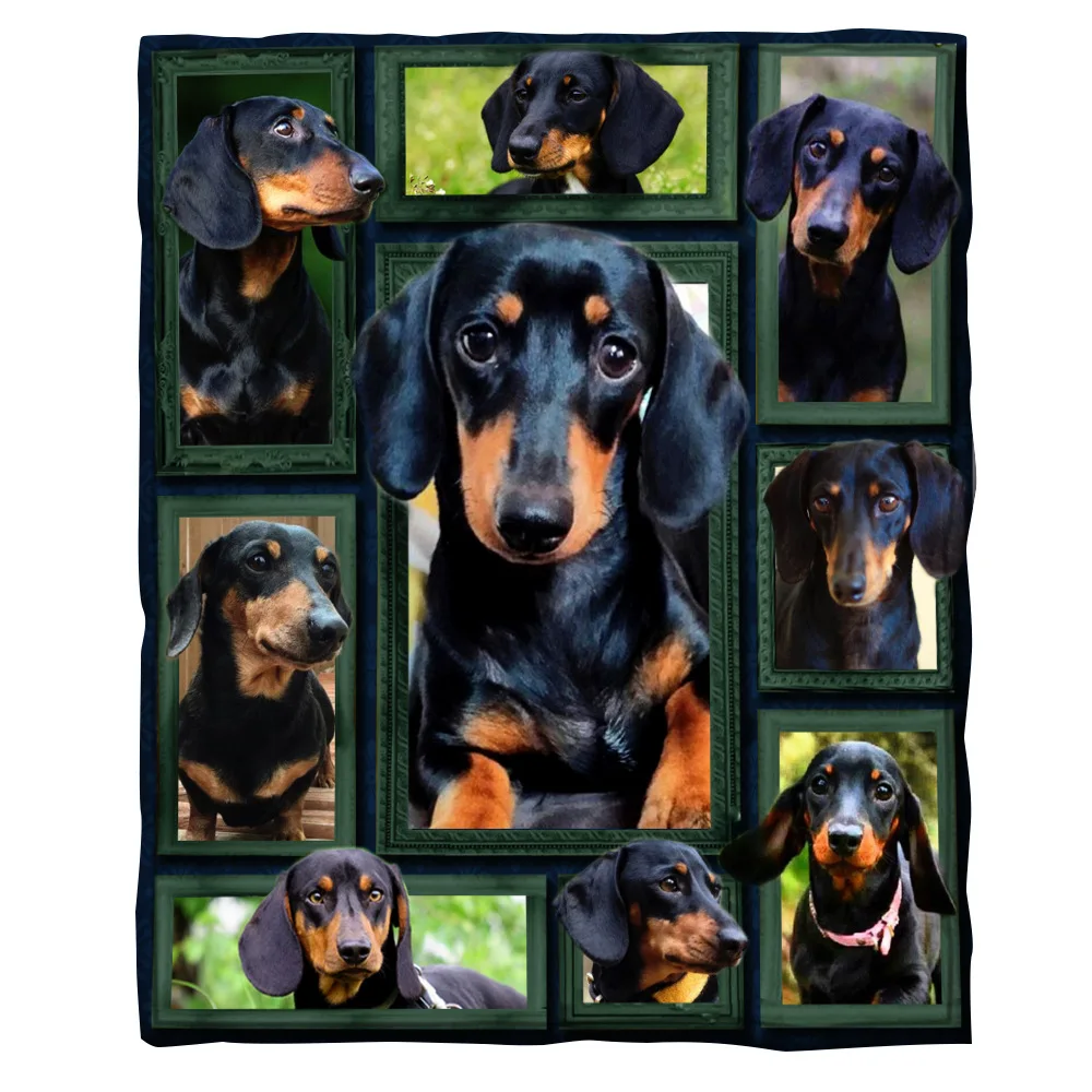 

Dachshund Fleece Blanket 3D full printed Wearable Blanket Adults/kids Fleece Blanket Sherpa Blanket