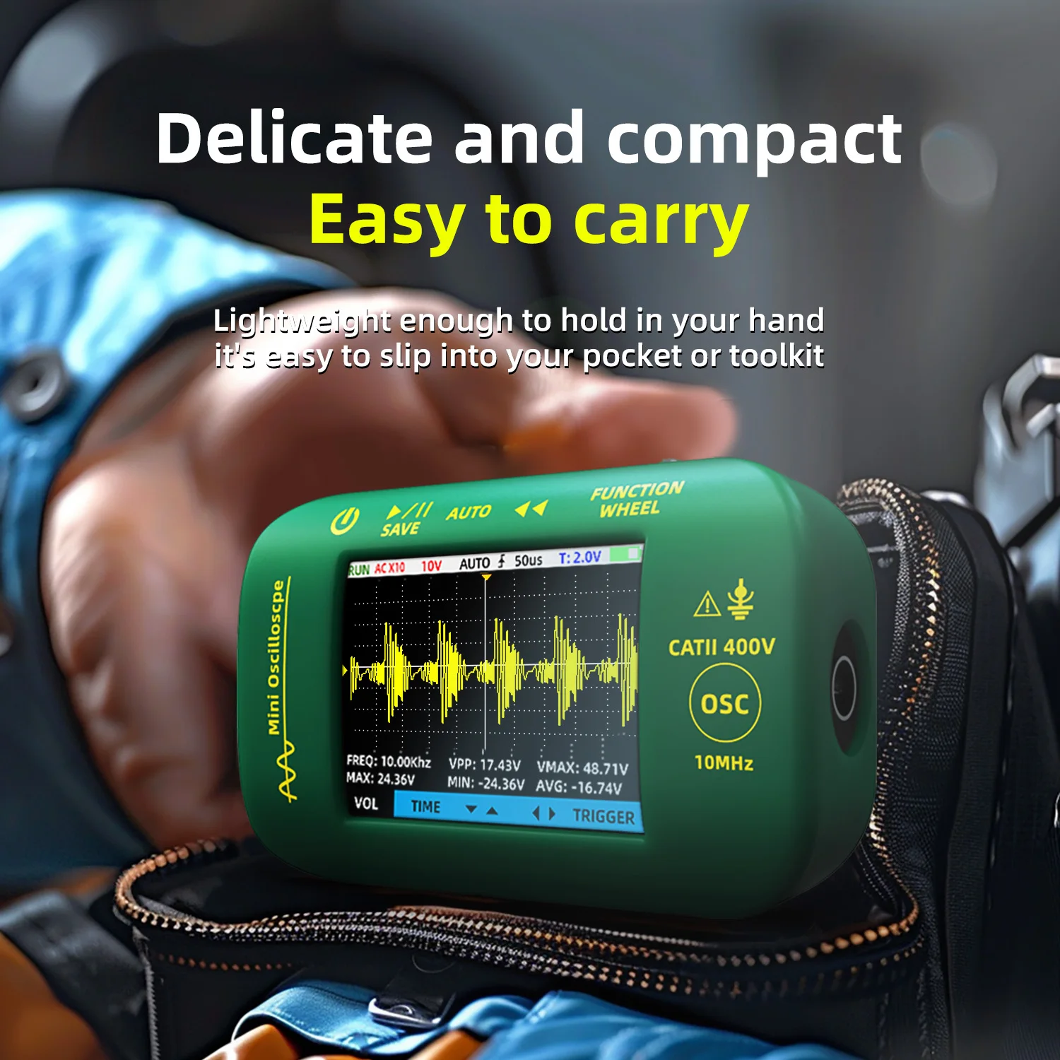 BSIDE Mini Handheld Digital Oscilloscopes 48MS/s Sampling Rate 10MHz Analog Bandwidth Support Firmware Upgrade Waveform Storage digital oscilloscope