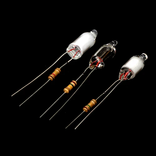 저항기가 있는 미니 네온 전구, 적색, 청색, 녹색, 220V, 6*13mm, 10 개 2