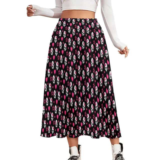 Realistic Skull Skirt Cool Skeleton Print Cute Boho Skirts
