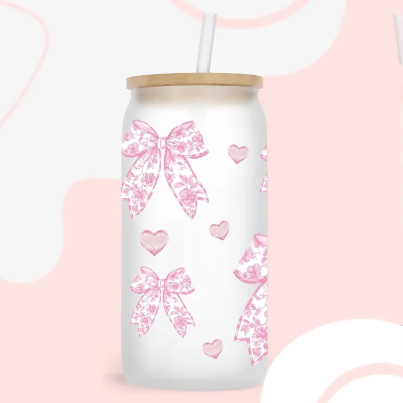 UV transfer sticker glass cup crystal label crystal sticker 16oz glass cup special sticker 23cmX11cm