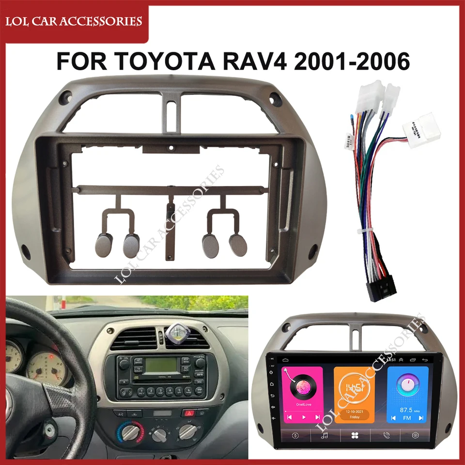 に適合する RAV4 2001 2002 2003 2004 2005 2006 9インチ カーフェイシア ビデオパネル プレーヤー 9インチビデオ パネルプレーヤーオーディオダッシュ2DINフレームダッシュボードマウントキットカーフェイシア RAV4 2001 20 ステレオラジオ  フェイシアフレーム 9インチ ... ラジオフェイシアフレーム 2DIN インストールパネル ダッシュボード に適合する RAV4 RHD 2013-2018 9インチ