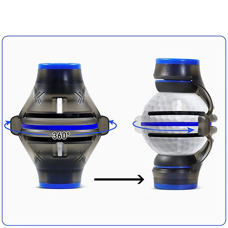 360 Degree Golf Ball Marker Rotating Line Drawer Training Aid Kit with 2 Washable Markers for Practice Alignment and Swing Impro