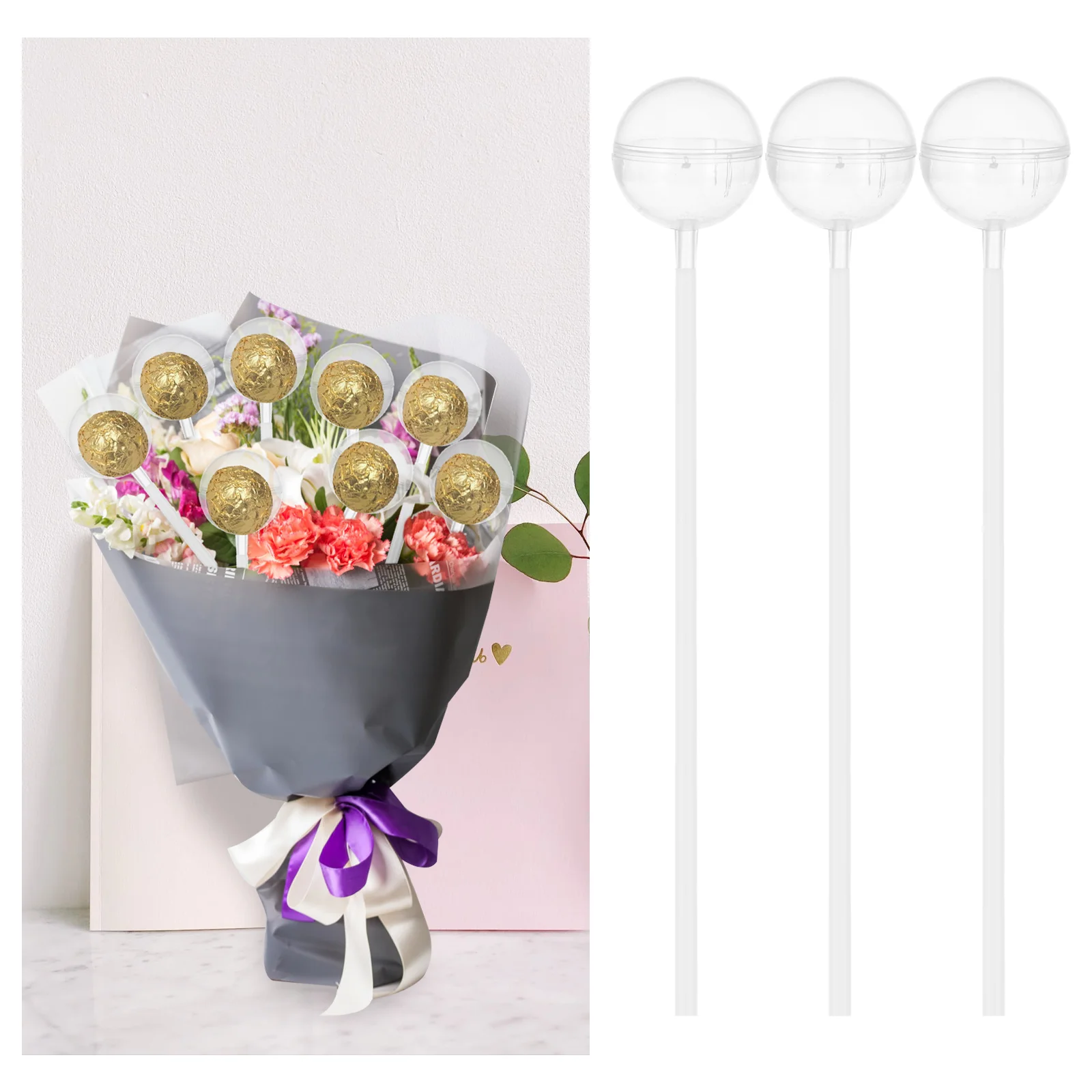 

Wedding Bouquet Fixing Holder Plastic Chocolate Ball Fixed Base Chocolate Holder, Flower Decoration Chocolate Holder