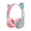 Cute Cat Ear Bluetooth Compatible Headset with LED Wireless Headset Children Girls Stereo Folding Sports Headset with Microphone 4