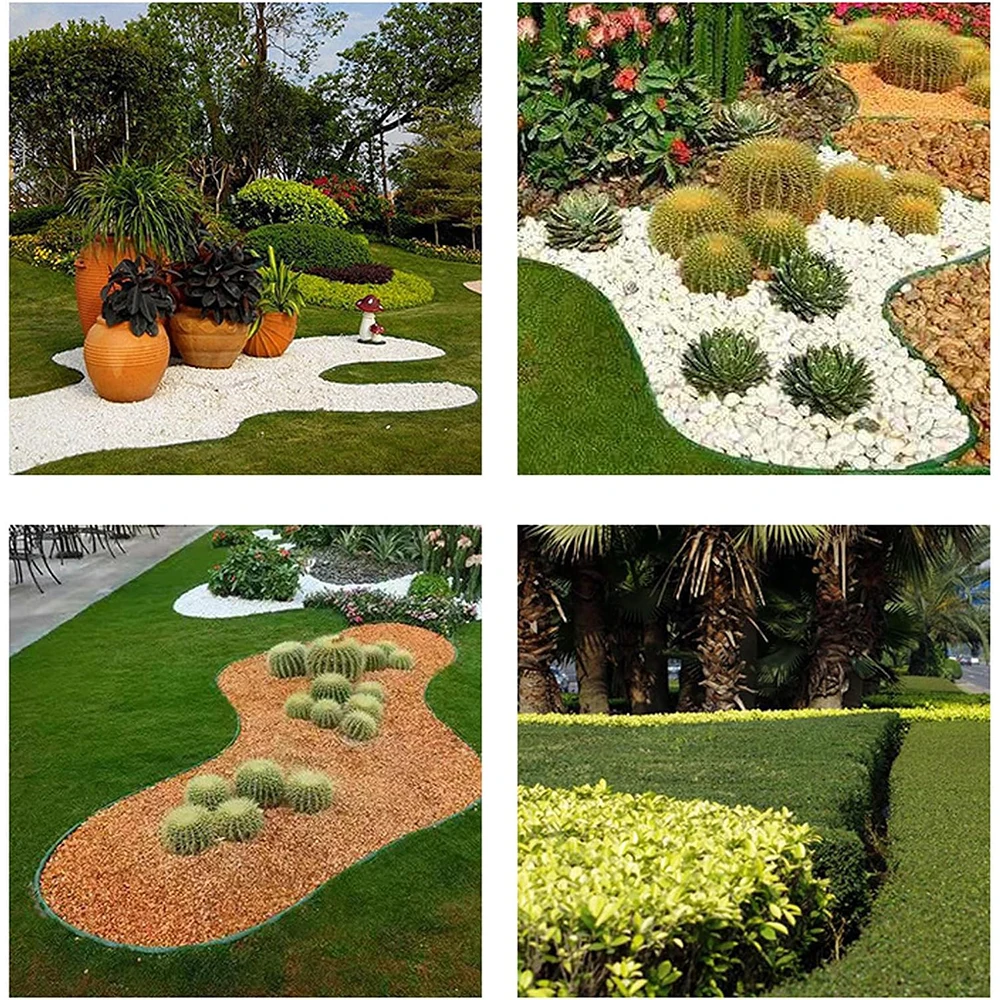 Garden No-Dig Landscape Edging Plastic Landscape Edging Kit with 30 SpikesGarden Border for Flower Beds and Lawn