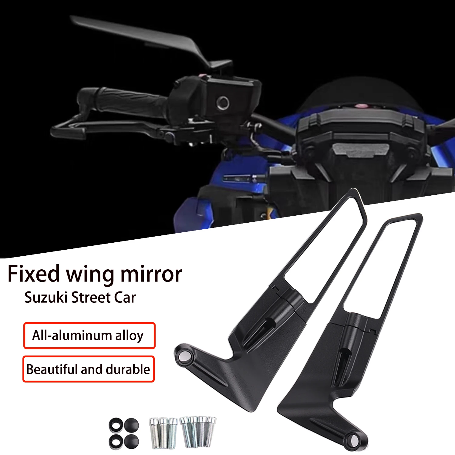 

Для Suzuki GSX-S1000 GSXS1000, аксессуары, Стелс-зеркала, спортивный комплект крыльев, регулируемые зеркала, зеркала, зеркала