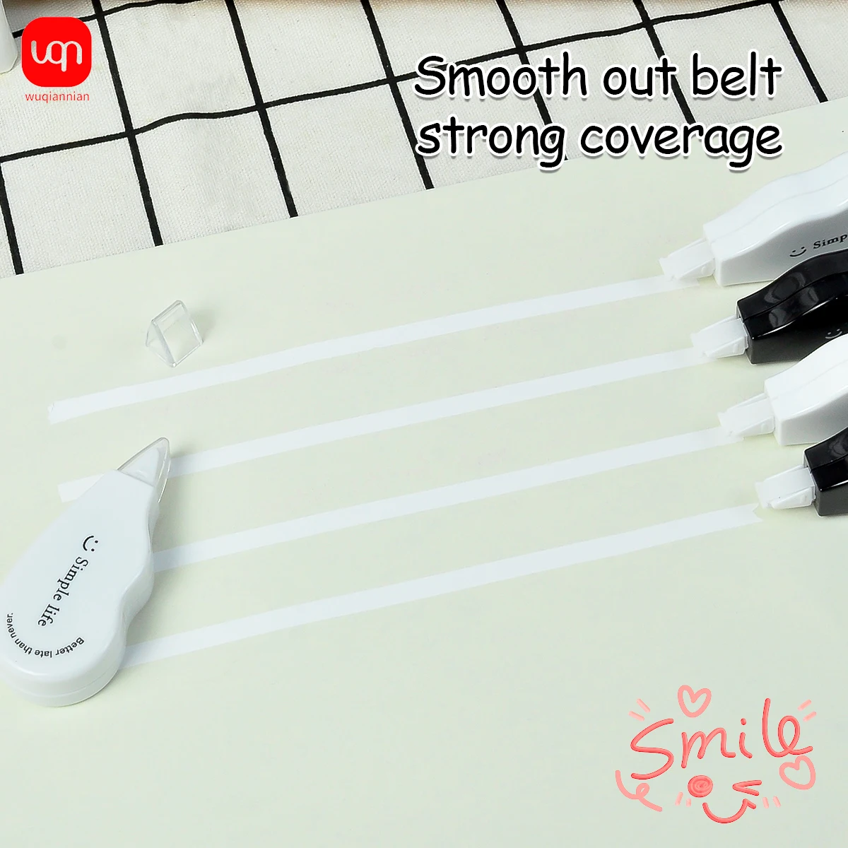 Portable Creative Correction Tape Large Capacity Correction Tape White Stickers 6pcs Student Learning Office Supplies