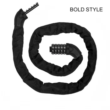 XUNTING Lucchetto per bici a catena combinata, lucchetto di sicurezza per bicicletta antifurto, catena in acciaio resistente per MTB e bici da strada