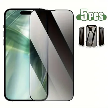 Protecteur d&rsquo;écran en verre trempé, 5 pièces, pour iPhone 11 12 13 14 15 16 17 Pro Max XR XS Max 7 8, verre résistant aux rayures