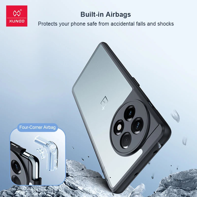 Xundd For OnePlus ACE 2 Pro ACE2 Magnetic Holder Case,Aribags Shockproof Shell,Camera Protction PC+TPU Back Transparent Cover