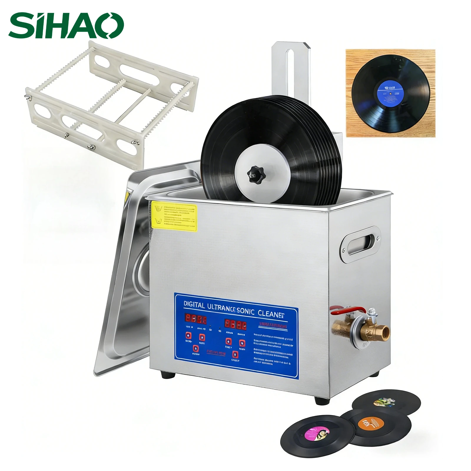 SIHAO 6L 초음파 세척기, 180W 비닐 세척기, 보석, 안경, 공구, LP ..