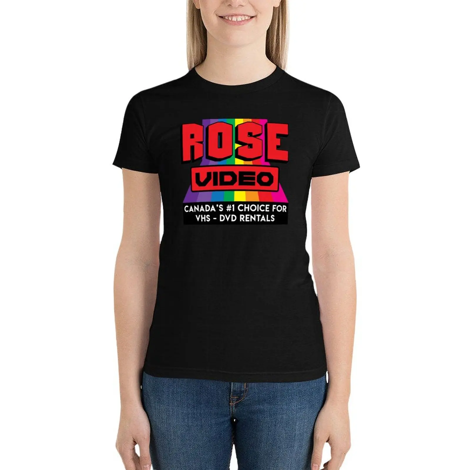 Rose Video T-Shirt female lady clothes korean fashion spring clothes Women 2024