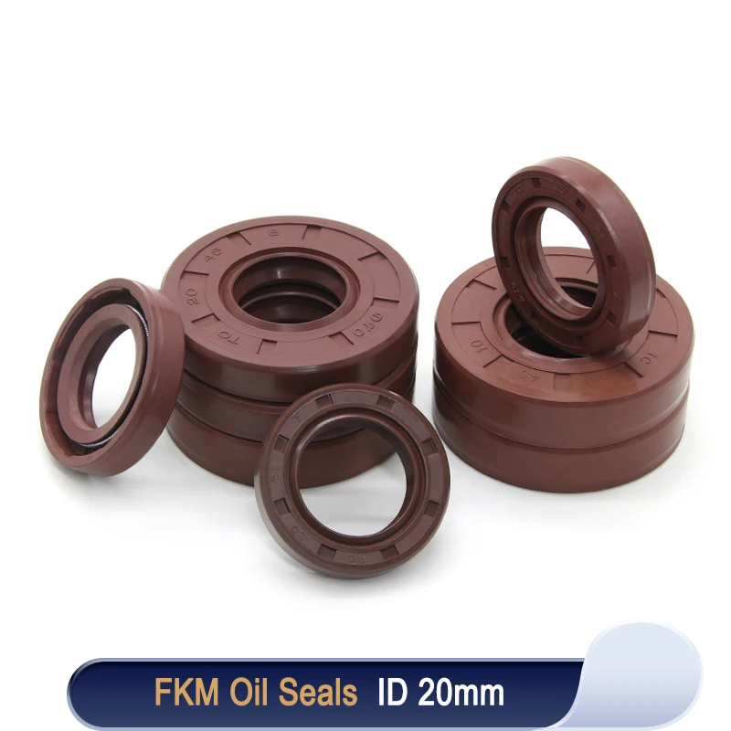 

FKM Oil Seal ID 20mm TC-20*27/28/30/32/34/35/38/40/42/45/47/50/52*5/7/8/10mm Fluorine Rubber Cover Double Lip Seals Rings Gasket