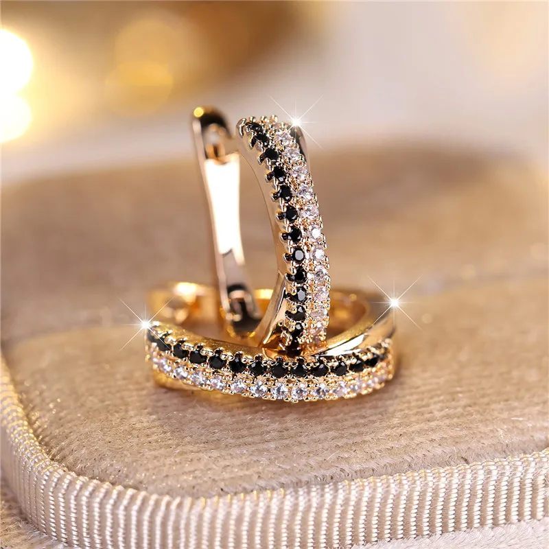 Ear Clip Earrings Clip Earrings Ear Clip Ear Accessories Female Zircon Stone Clip Earrings Charm Gold Color Wedding Jewelry