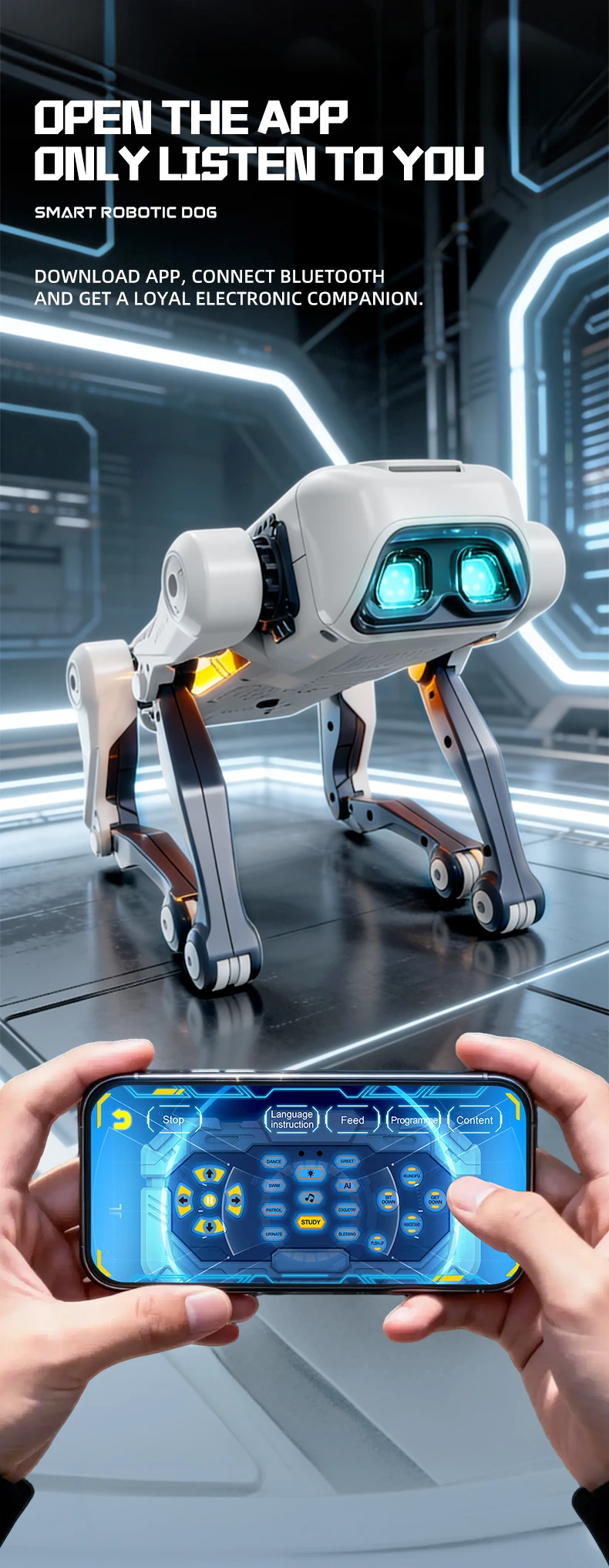 Intelligente robothond met spraakbesturing en programmering_voghion.com