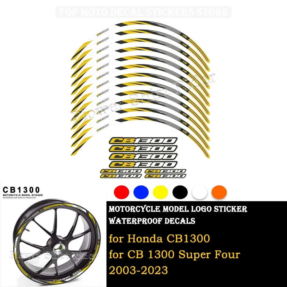 Motorcycle Wheel Sticker Waterproof Hub Decal Rim Stripe Tape 17 Inches For Honda CB1300 CB 1300 Super Four 2003-2021 2019 2020 12v 24v 185db super loud four trumpet air horn multi tone and claxon horns for car vehicle truck train boat motorcycle vehicle