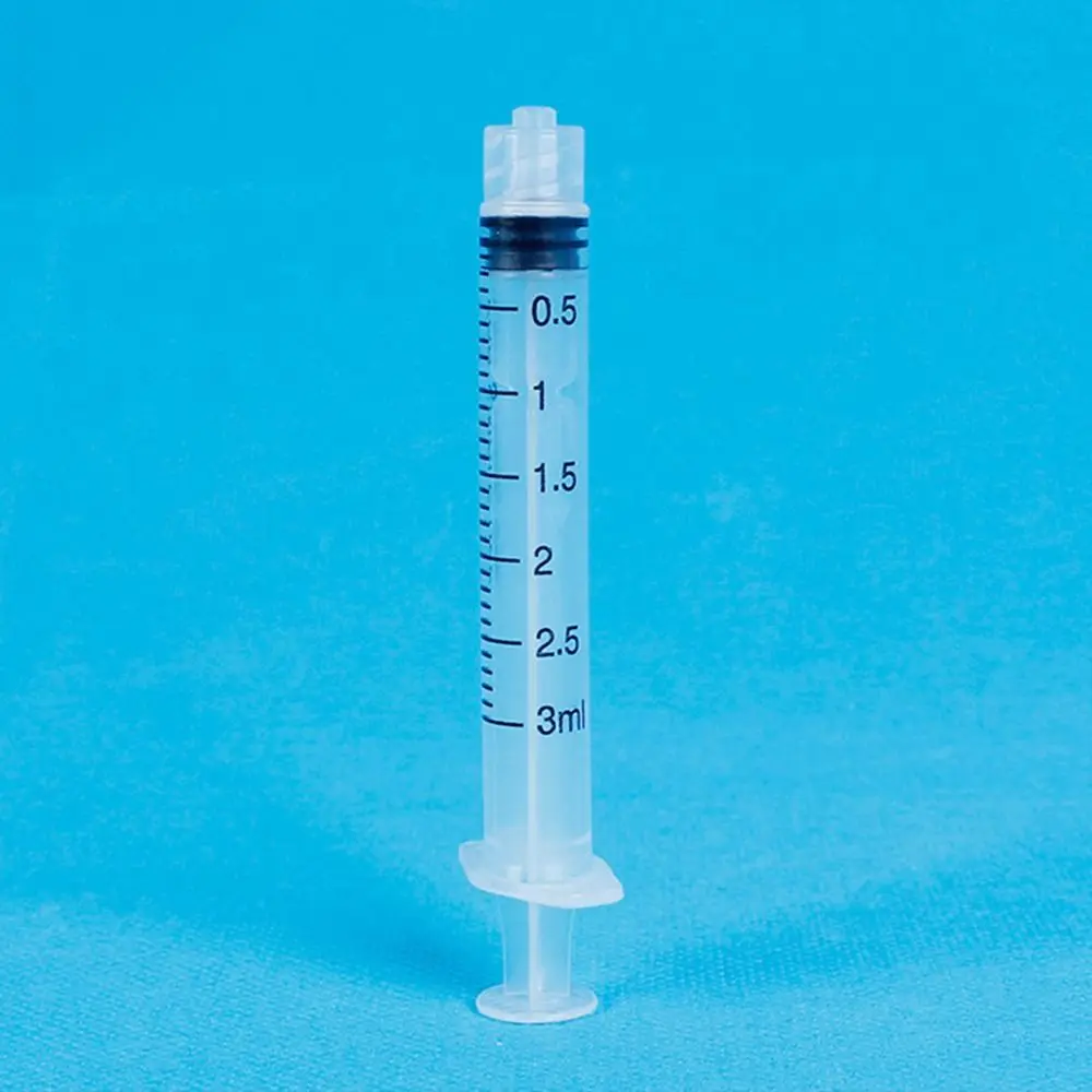 투명 루어 잠금 주사기, 스크류 보관 크림프 플라스틱 주사기, 3ml 주사기 샘플러, 접착제 주사기 및 액체, 1/100 개