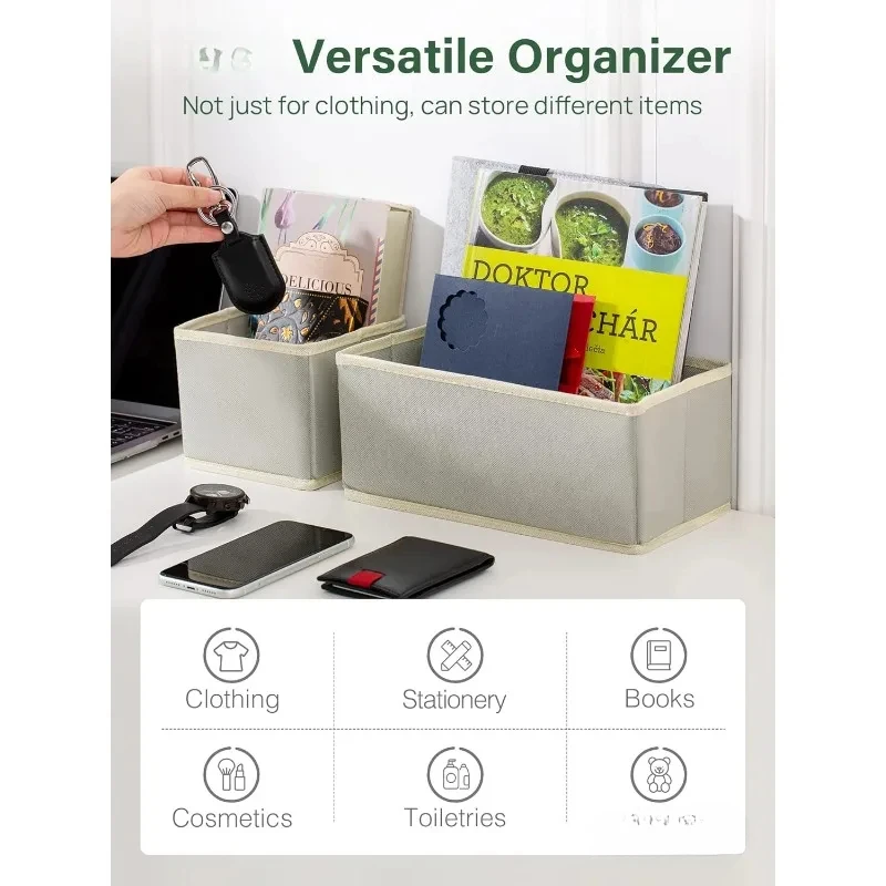 16 Pack Drawer Organizer Clothes, Dresser Drawer Organizers for Clothing Fabric Foldable Closet Organizers and Storage Bins 5