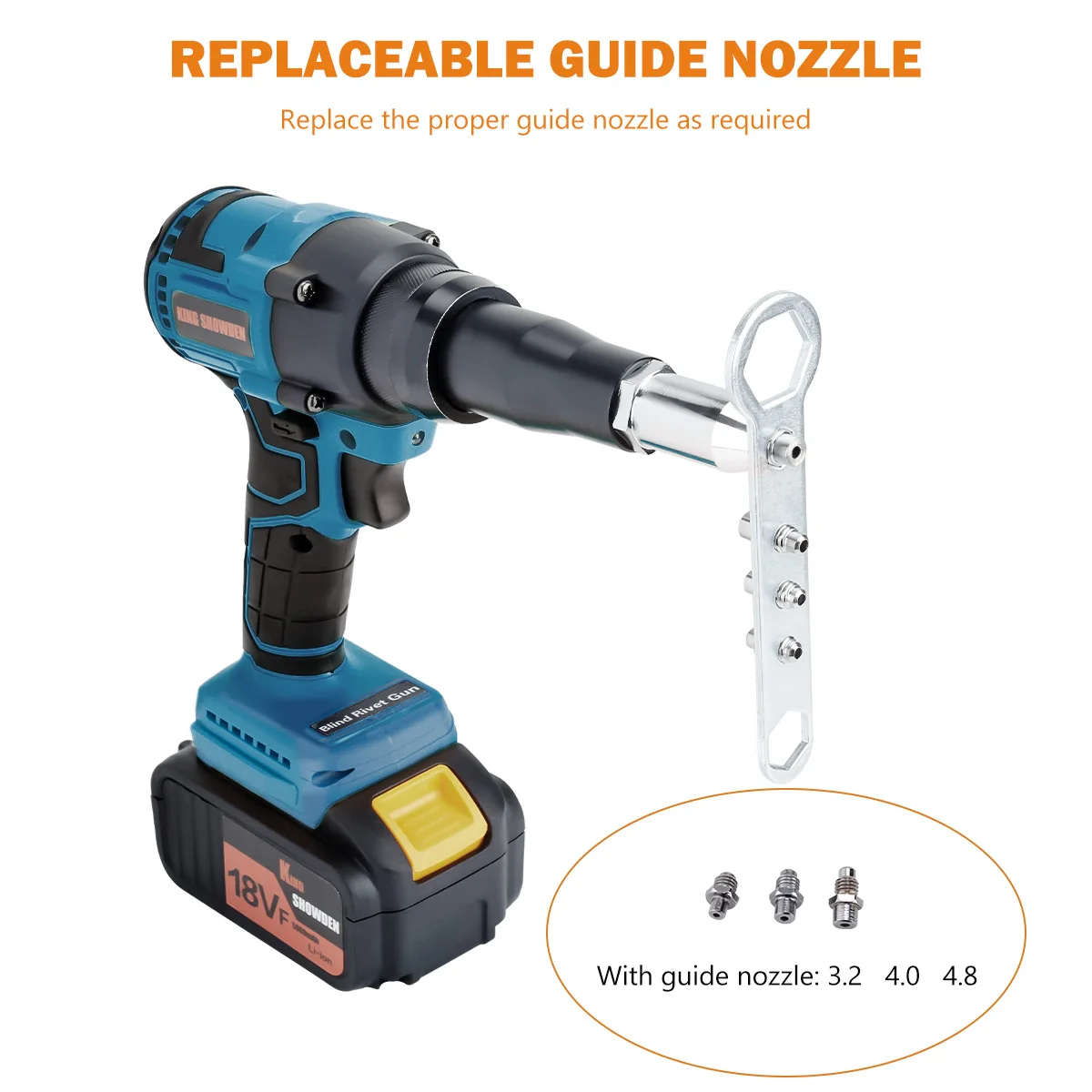 Brushless Riveter Electric Rivet Gun Cordless Riveting Nut Gun 3.2-4.8mm With LED Light Riveting Tool For Makita 18V Battery 6