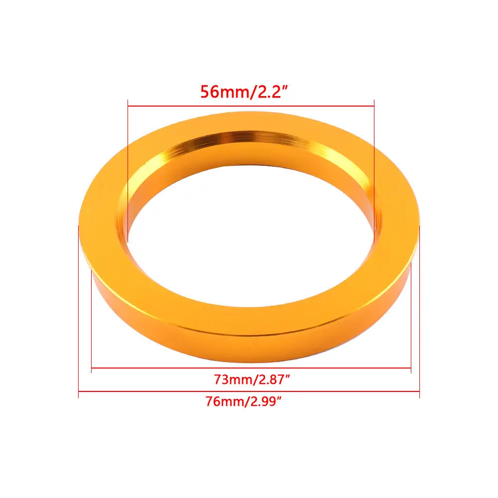 4PCS Aluminum Gold Flange Hub Centric Rings Hubrings Kit 73-56 73mm OD to 56mm ID Automobiles Wear Wheels Tires Parts