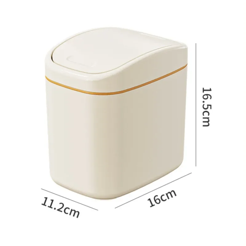 Desktop Trash Can Small Mini Plastic Dustbin with Shake Cover for Home Office