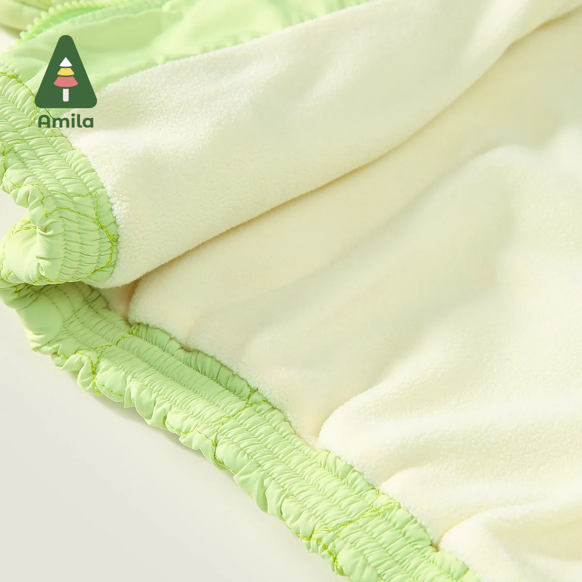 Amila Baby Girl Coat Winter Fleecing Cartoon Pattern Embroidery Baby Clothing